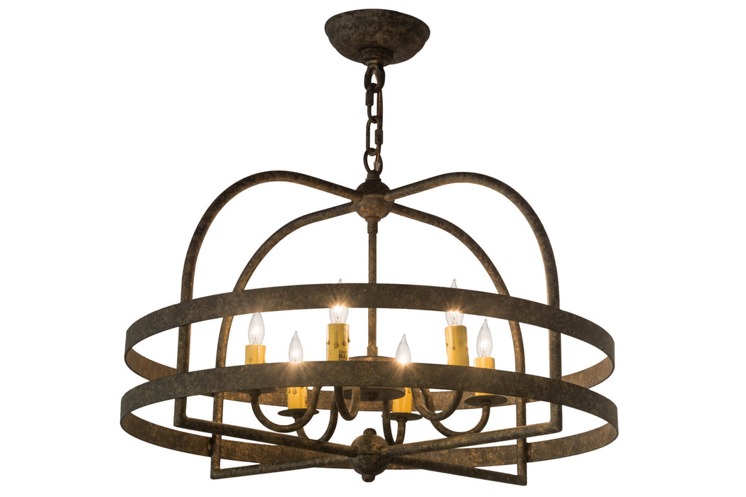 Meyda Tiffany 178587 Six Light Pendant, Golden Bronze
