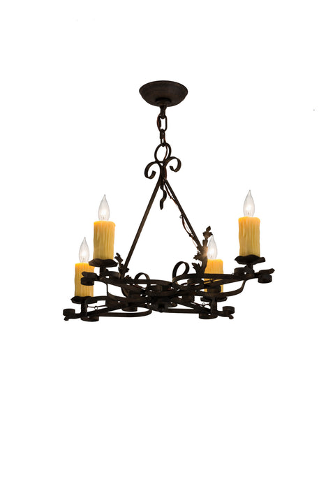 Meyda Tiffany 179037 Four Light Chandelier, Chestnut