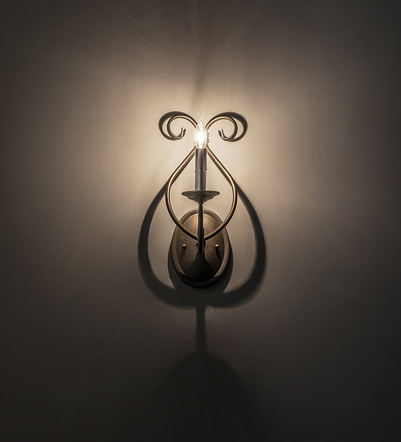 Meyda Tiffany 179142 One Light Wall Sconce, Antique Silver