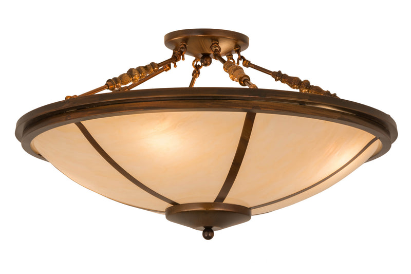 Meyda Tiffany 179573 Four Light Semi-Flushmount, Vintage Copper