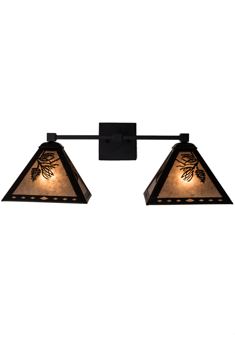 Meyda Tiffany 179574 Two Light Wall Sconce, Textured Black