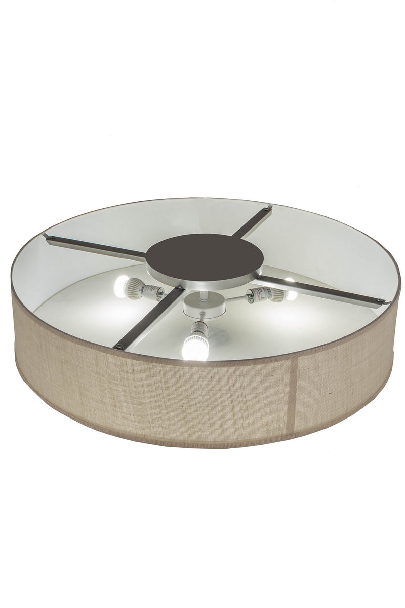 Meyda Tiffany 179593 Three Light Flushmount, Nickel