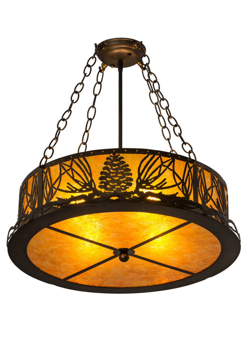 Meyda Tiffany 179628 Four Light Semi-Flushmount, Antique Copper