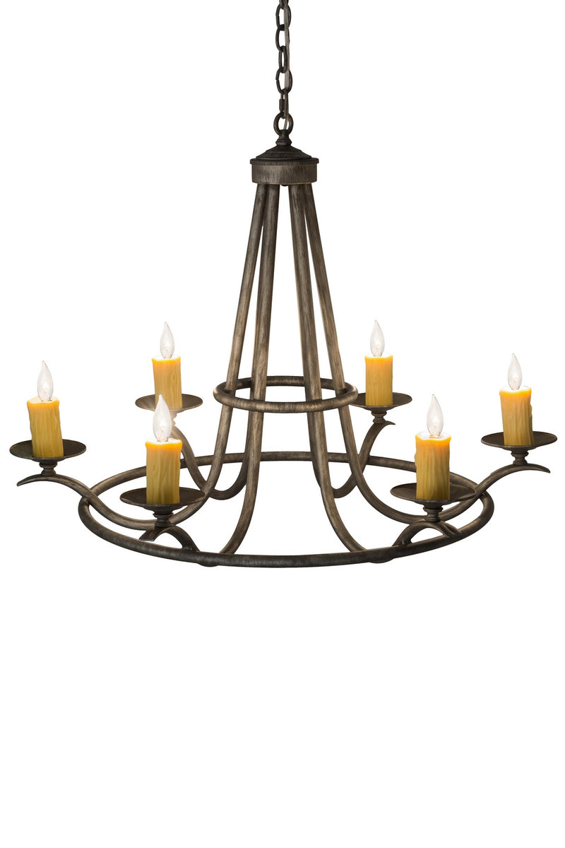 Meyda Tiffany 179905 Six Light Chandelier, Antique Iron Ore