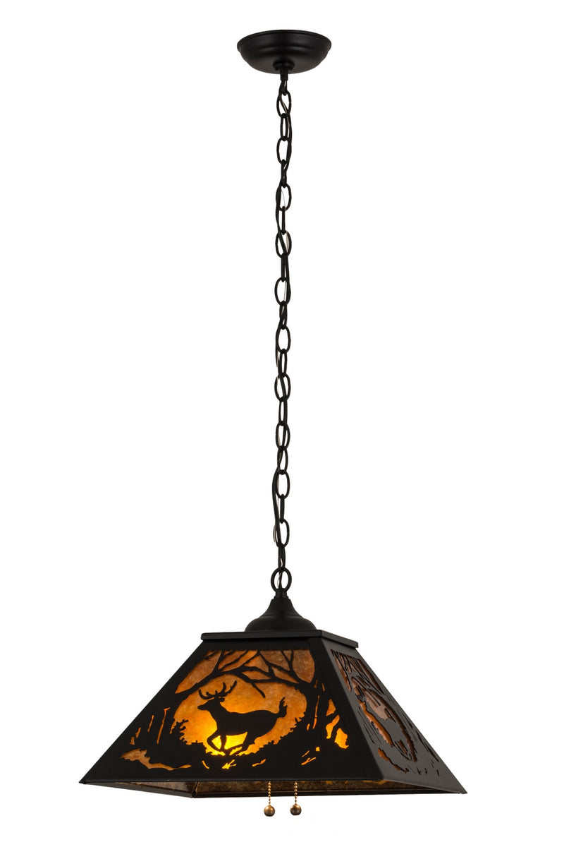 Meyda Tiffany 180042 Two Light Pendant, Textured Black