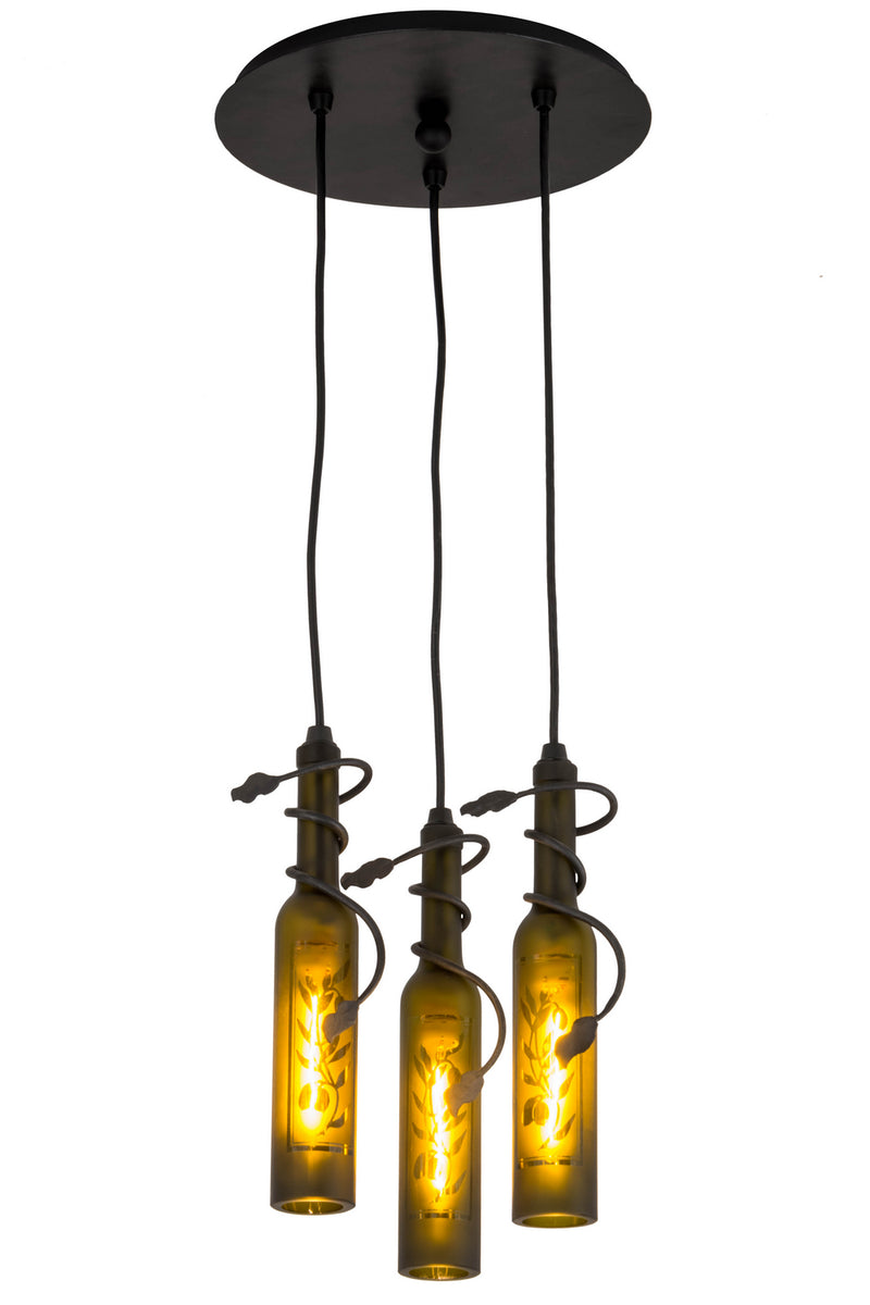Meyda Tiffany 180049 Three Light Pendant, Textured Black