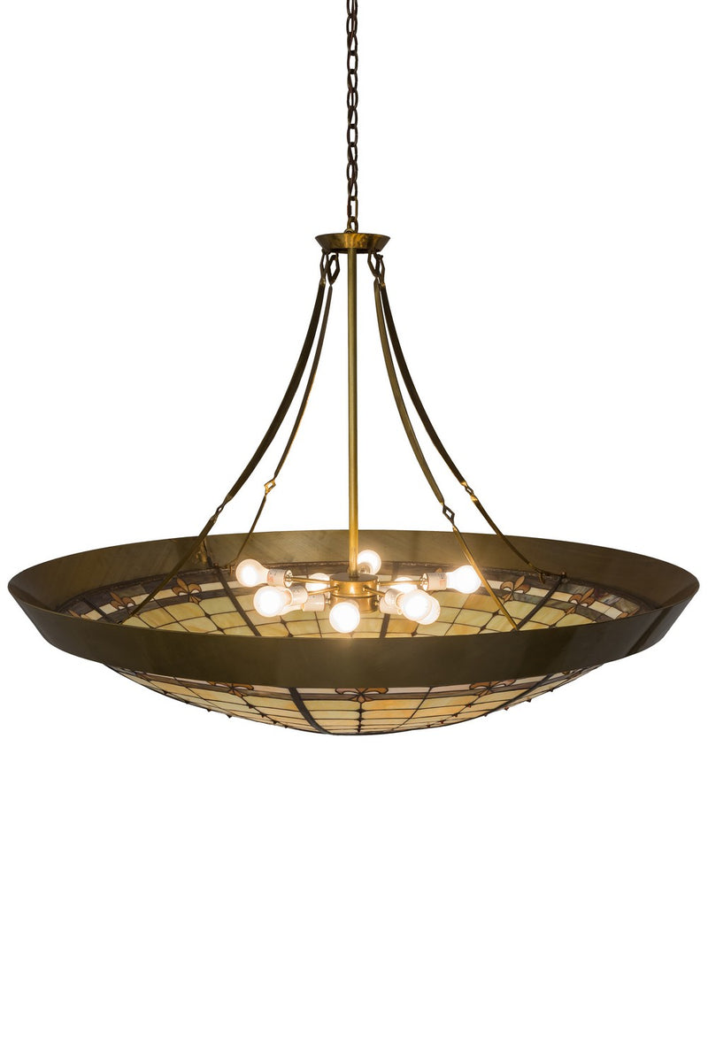 Meyda Tiffany 180289 Ten Light Inverted Pendant, Transparent Brass