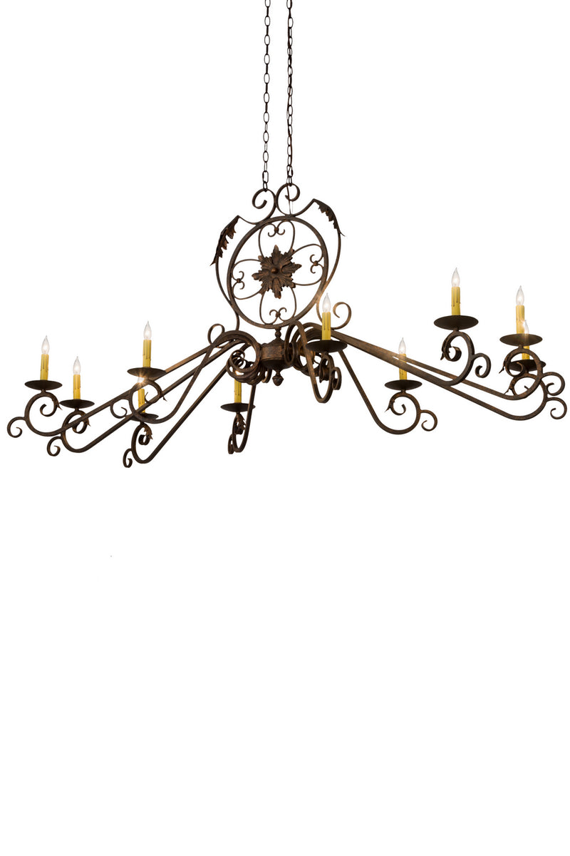 Meyda Tiffany 180340 Ten Light Chandelier, Gilded Tobacco