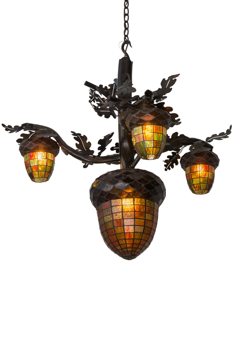 Meyda Tiffany 180444 Four Light Chandelier, Antique Copper,Burnished