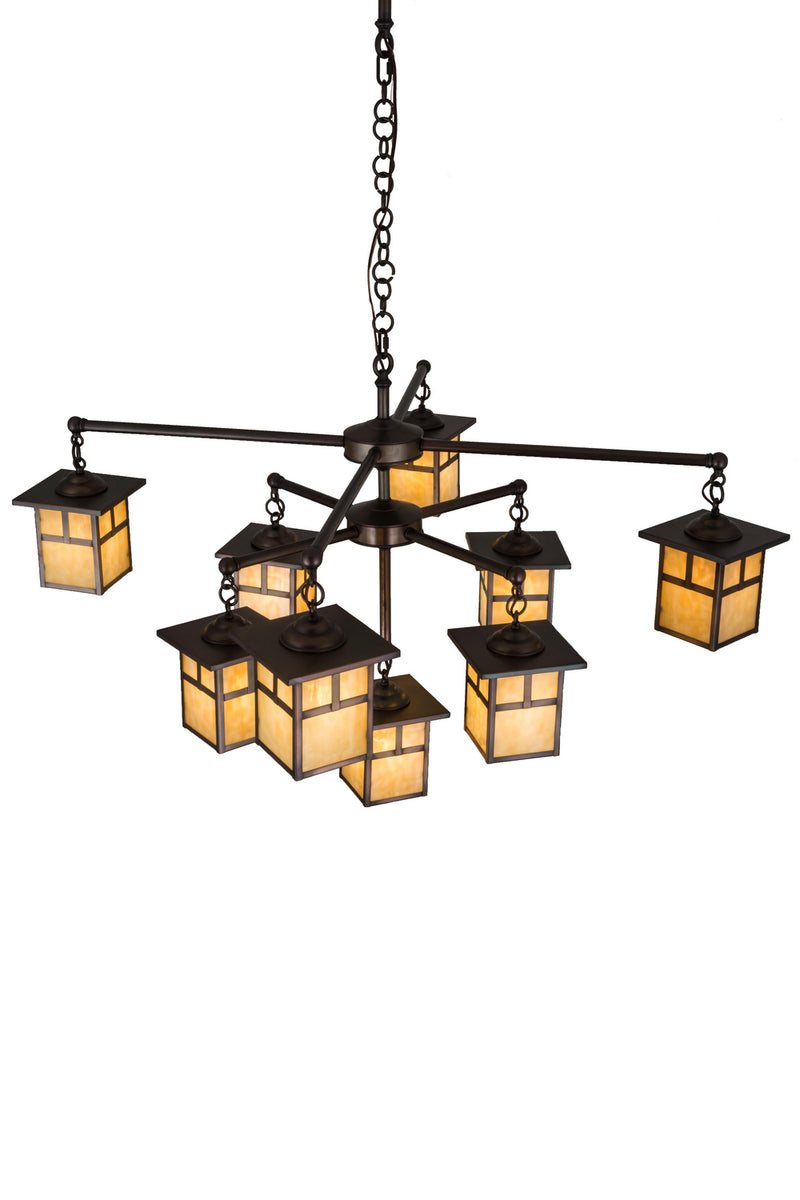 Meyda Tiffany 180476 Nine Light Chandelier, Brass Tint