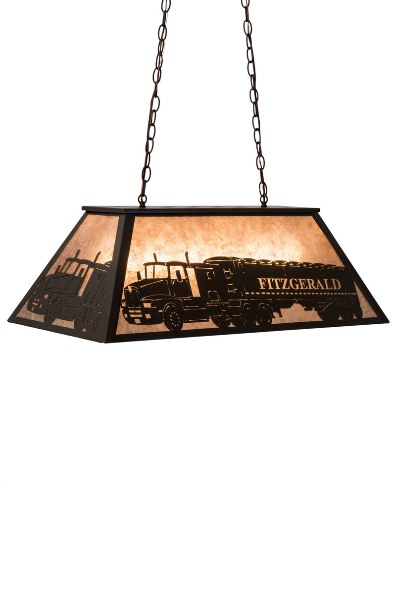 Meyda Tiffany 180504 Six Light Oblong Pendant, Timeless Bronze
