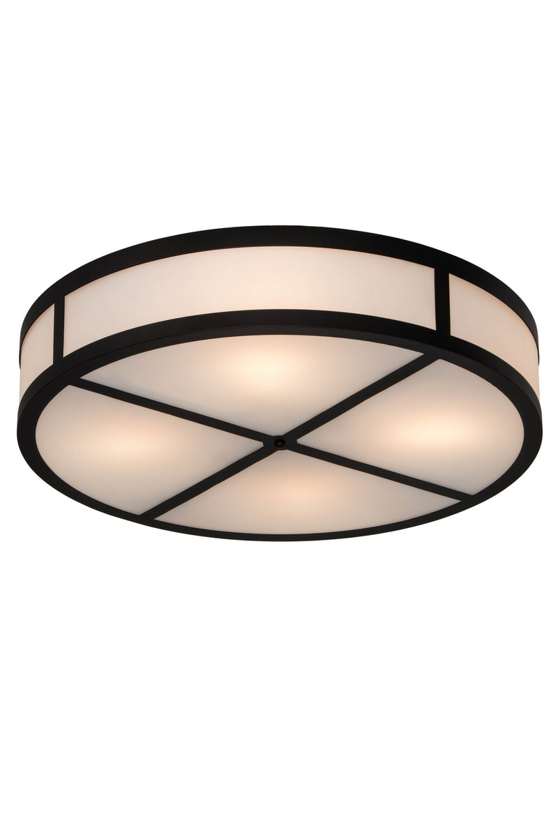 Meyda Tiffany 180507 Four Light Semi-Flushmount, Solar Black