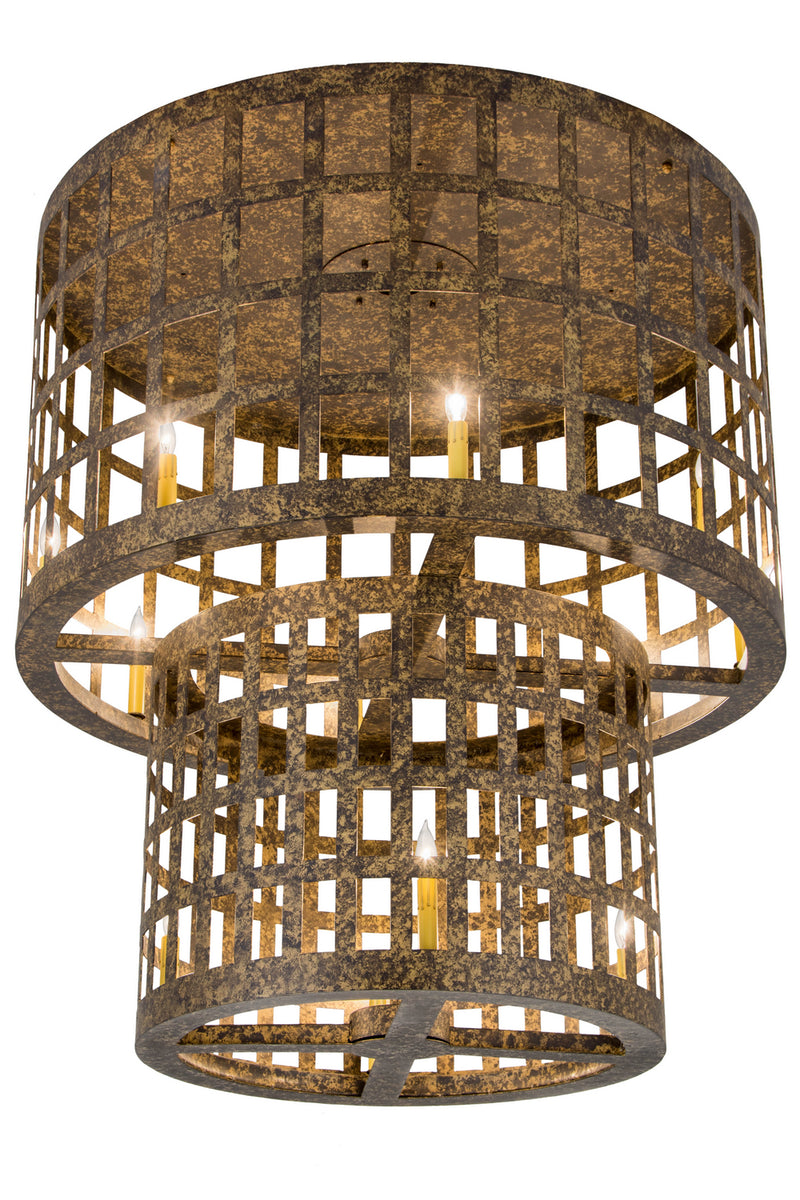Meyda Tiffany 180538 12 Light Flushmount, Old Gold