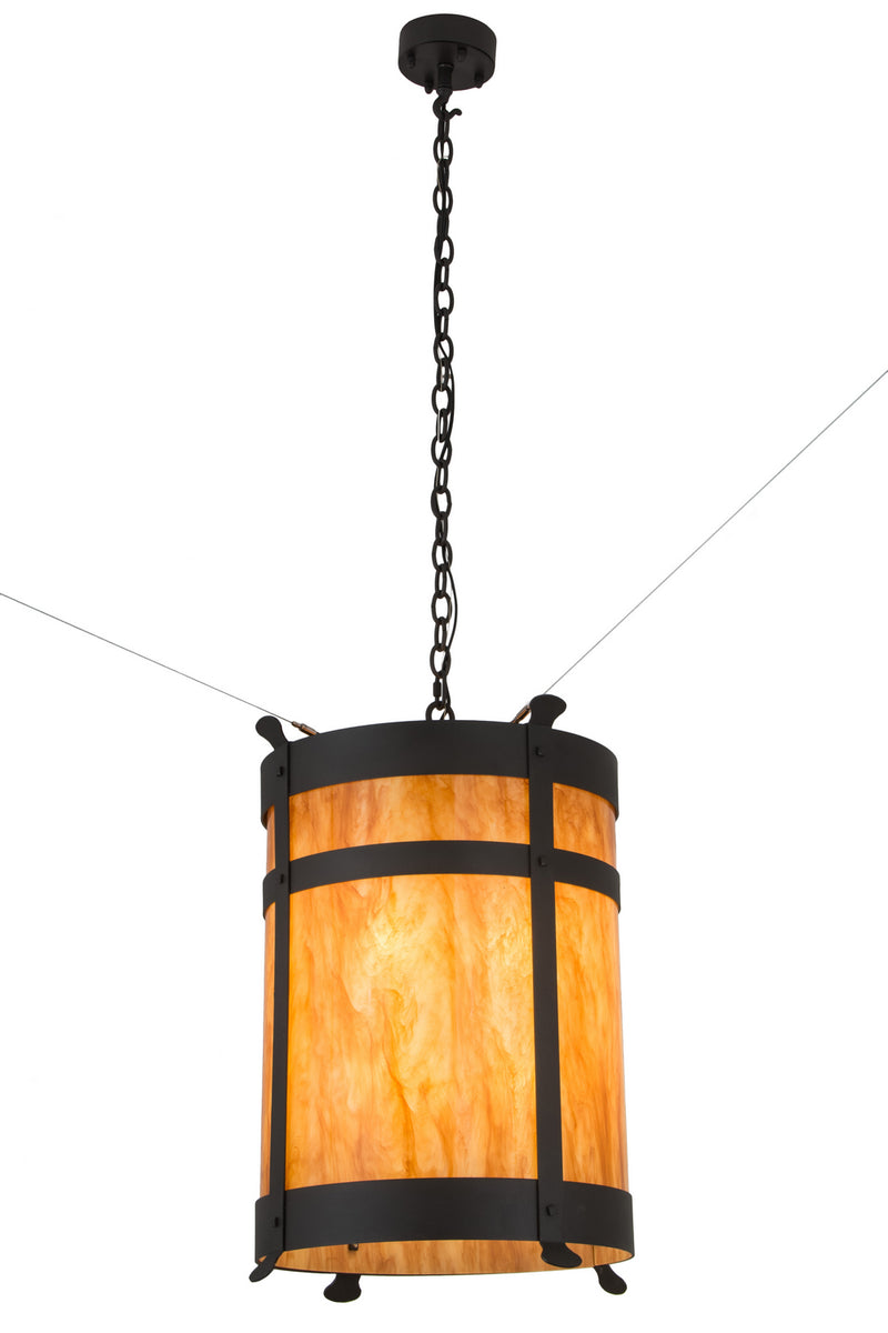 Meyda Tiffany 180645 Six Light Pendant, Wrought Iron