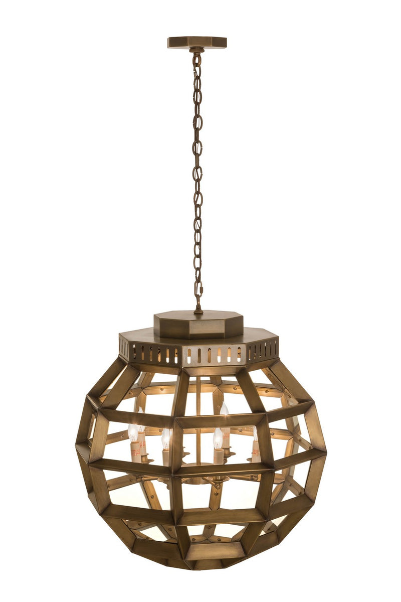Meyda Tiffany 180711 Eight Light Pendant, Antique Brass