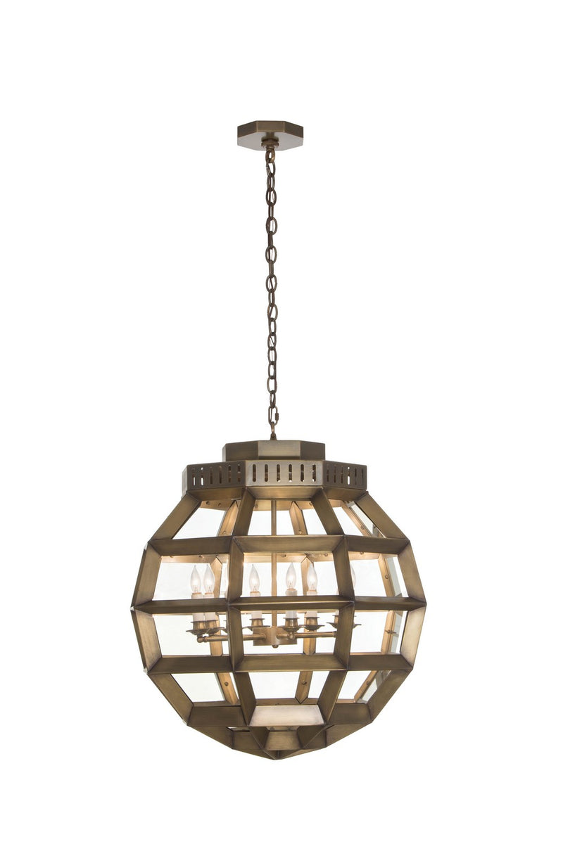 Meyda Tiffany 180711 Eight Light Pendant, Antique Brass