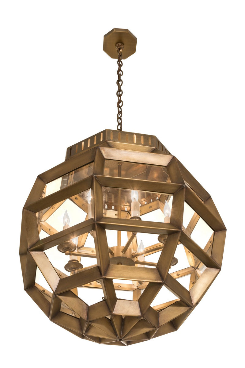Meyda Tiffany 180711 Eight Light Pendant, Antique Brass