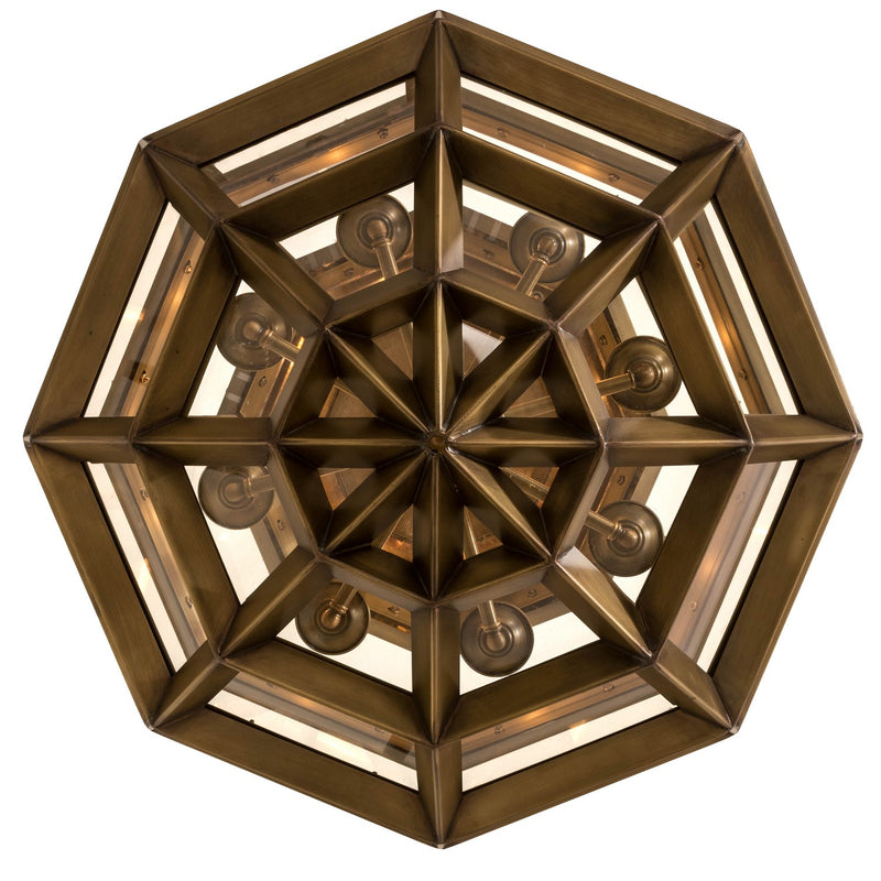 Meyda Tiffany 180711 Eight Light Pendant, Antique Brass