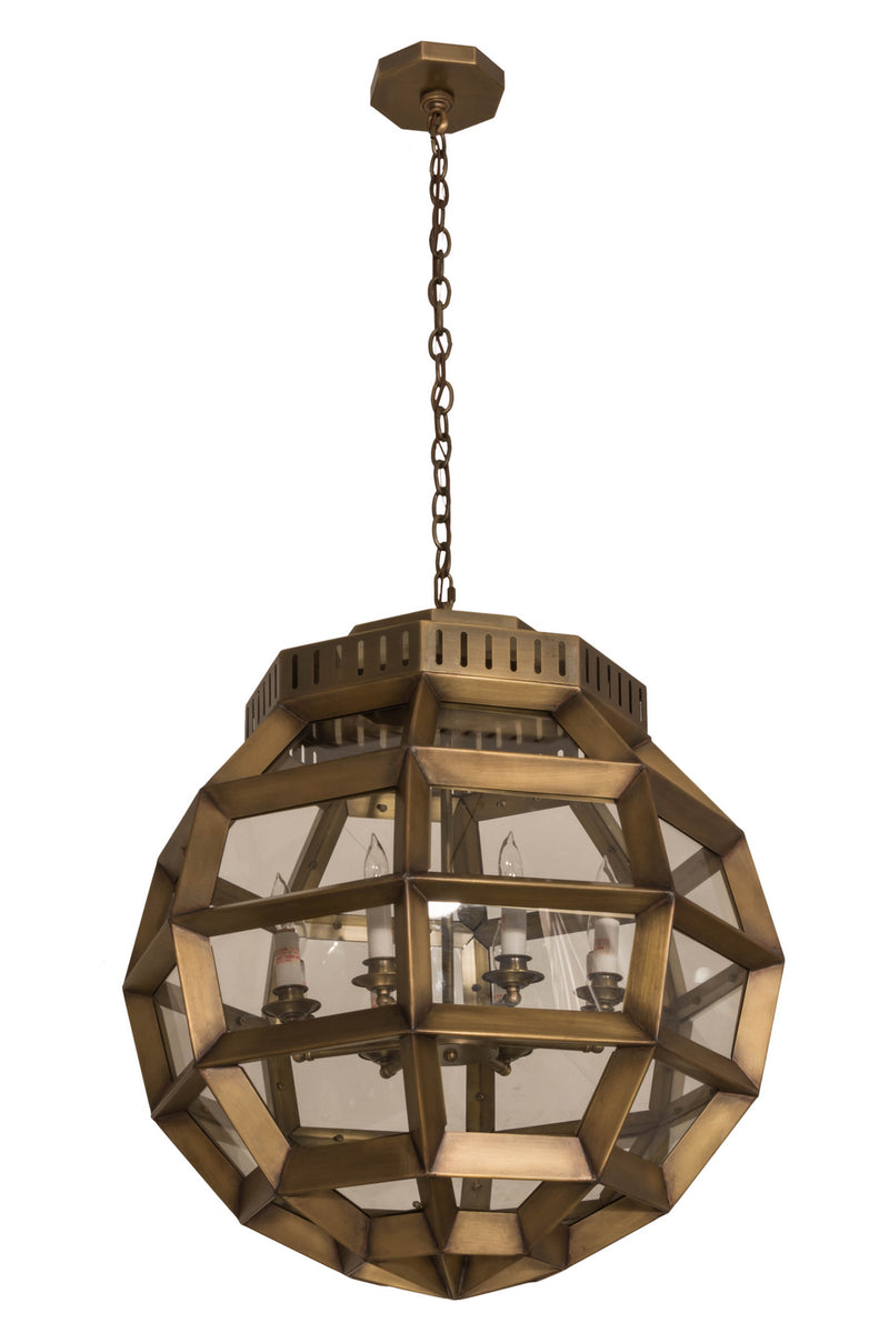 Meyda Tiffany 180711 Eight Light Pendant, Antique Brass