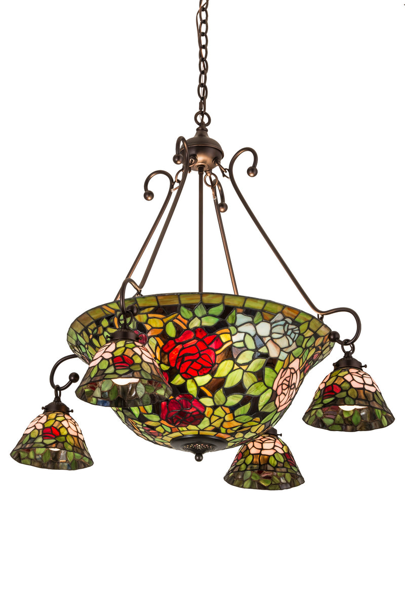 Meyda Tiffany 180722 Seven Light Inverted Pendant, Mahogany Bronze