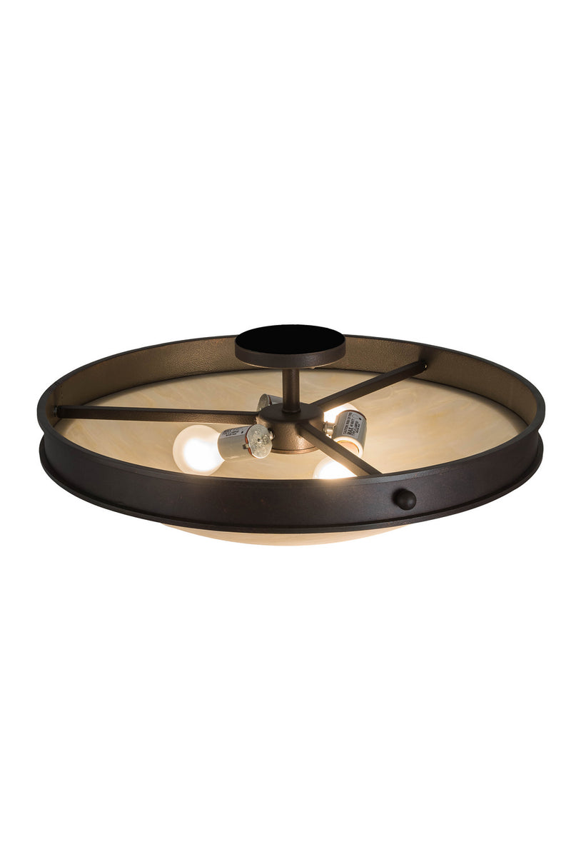 Meyda Tiffany 180743 Three Light Flushmount, Copper Rust