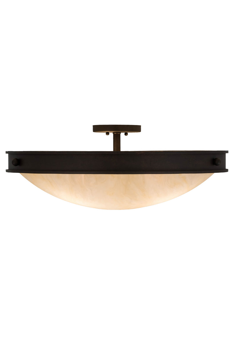 Meyda Tiffany 180743 Three Light Flushmount, Copper Rust