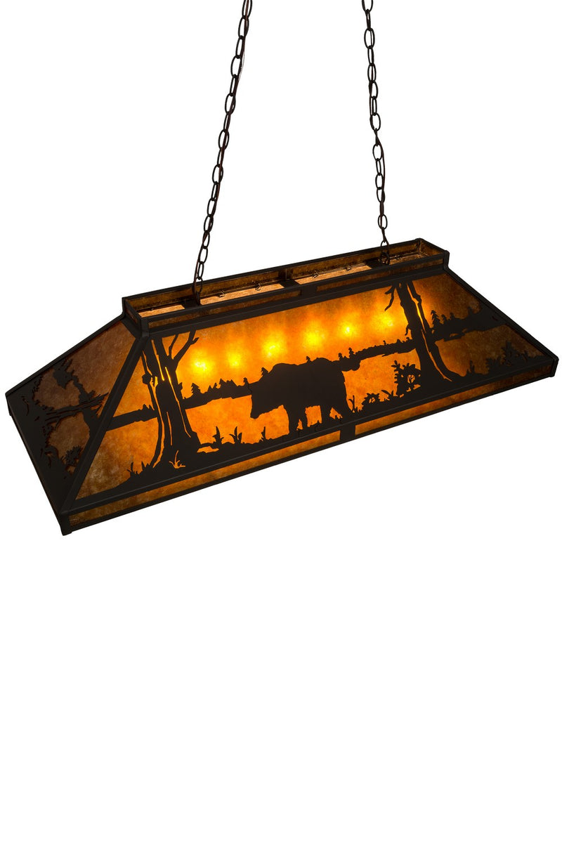 Meyda Tiffany 180799 Nine Light Oblong Pendant, Wrought Iron