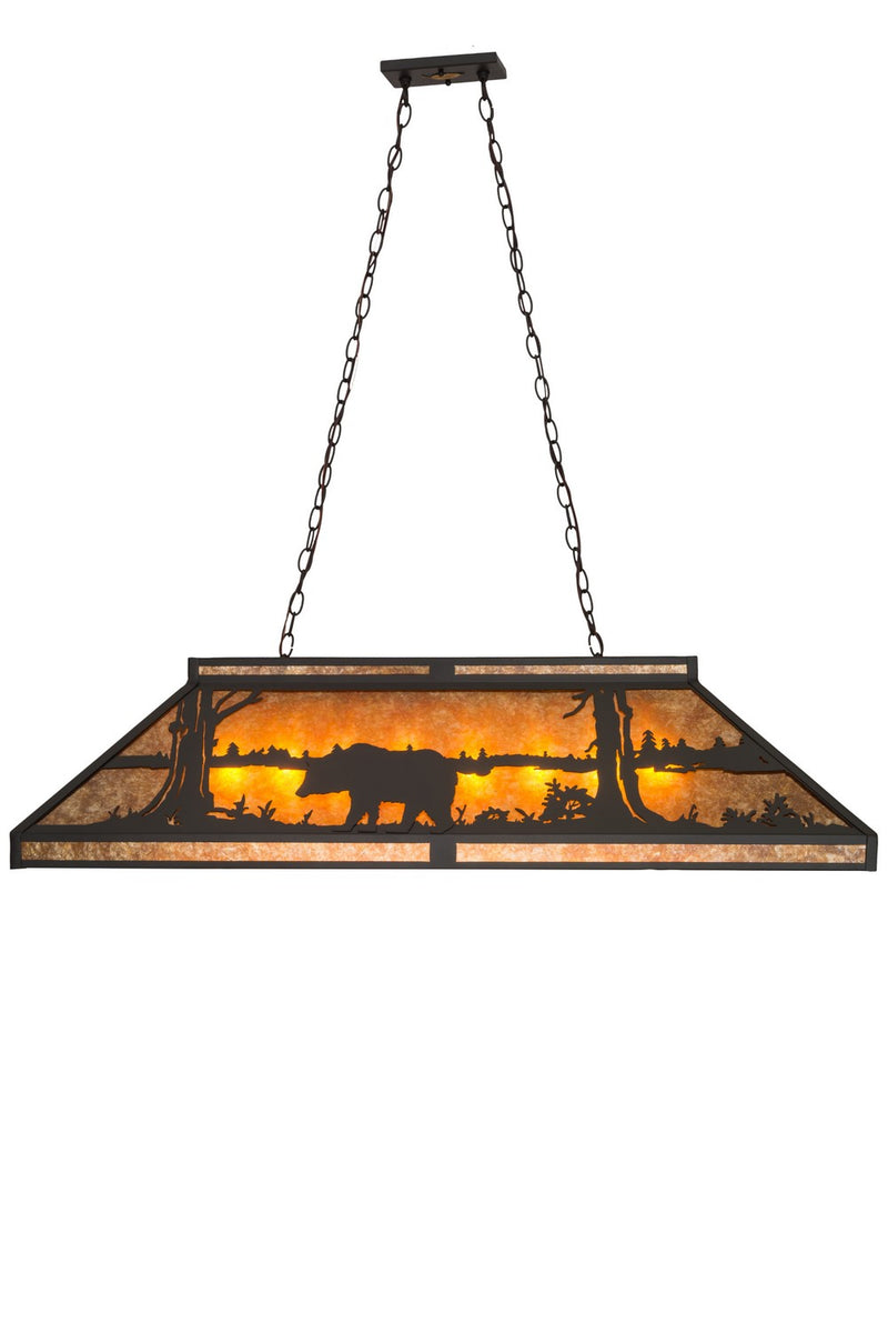 Meyda Tiffany 180799 Nine Light Oblong Pendant, Wrought Iron