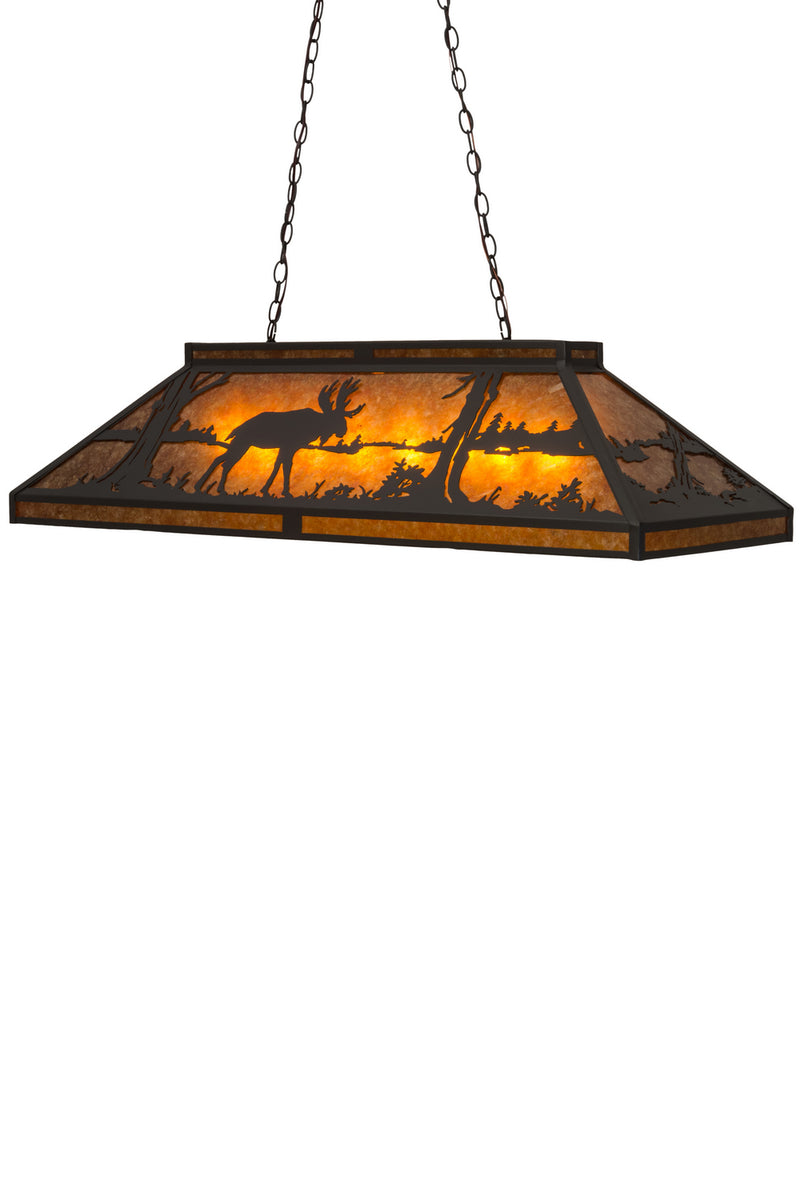 Meyda Tiffany 180799 Nine Light Oblong Pendant, Wrought Iron