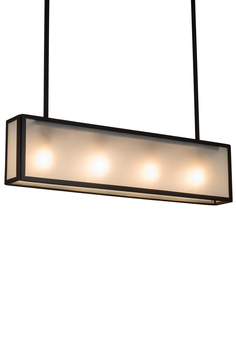 Meyda Tiffany 181090 Four Light Oblong Pendant, Timeless Bronze