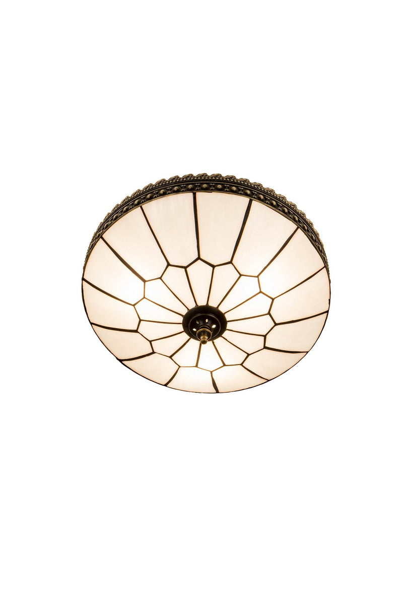 Meyda Tiffany 181233 Three Light Flushmount, Craftsman Brown