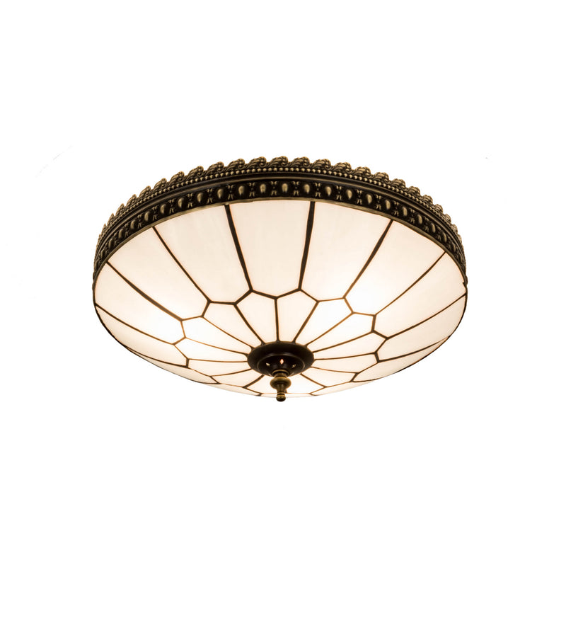 Meyda Tiffany 181233 Three Light Flushmount, Craftsman Brown