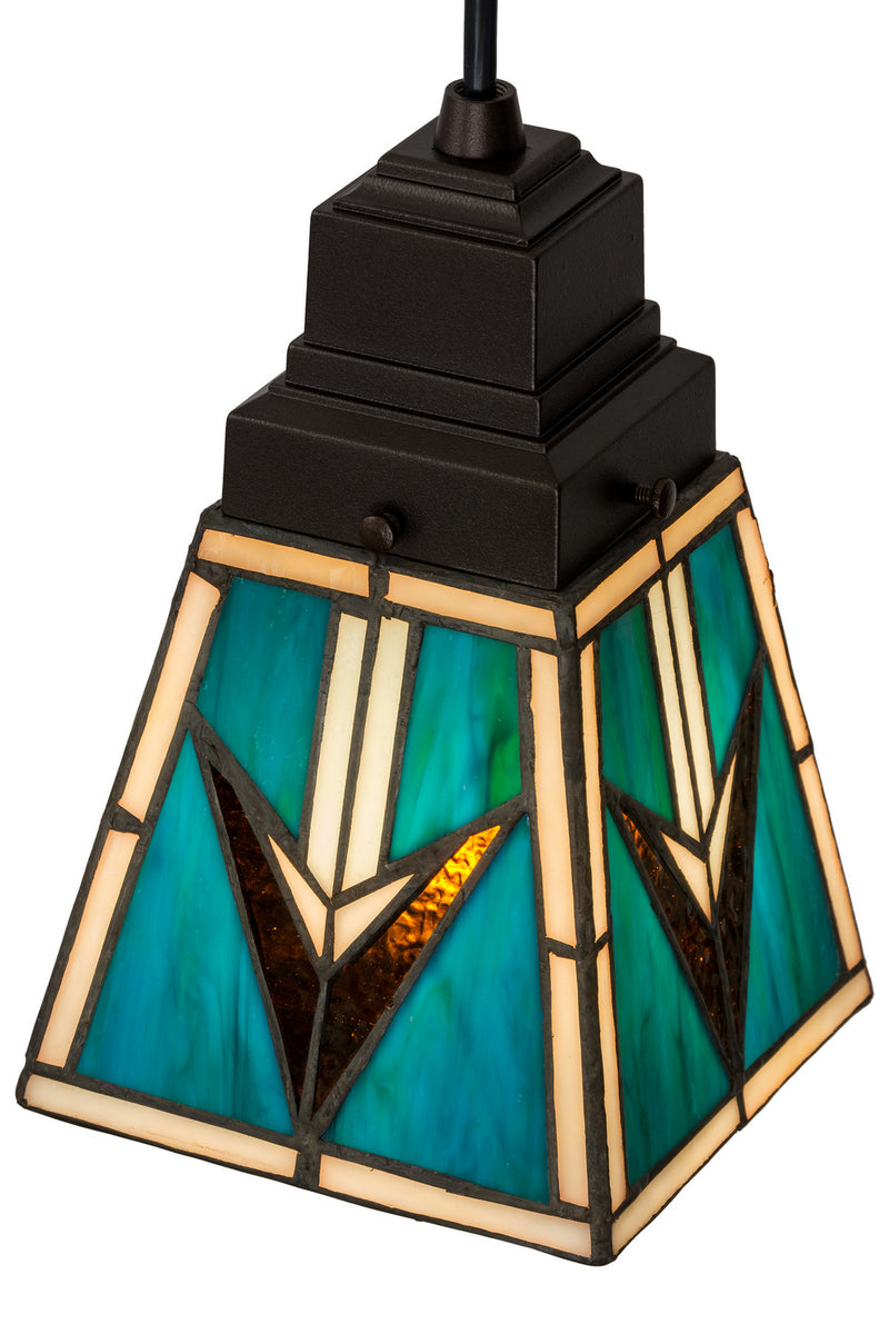 Meyda Tiffany 181346 One Light Mini Pendant, Ebna Amber Beige