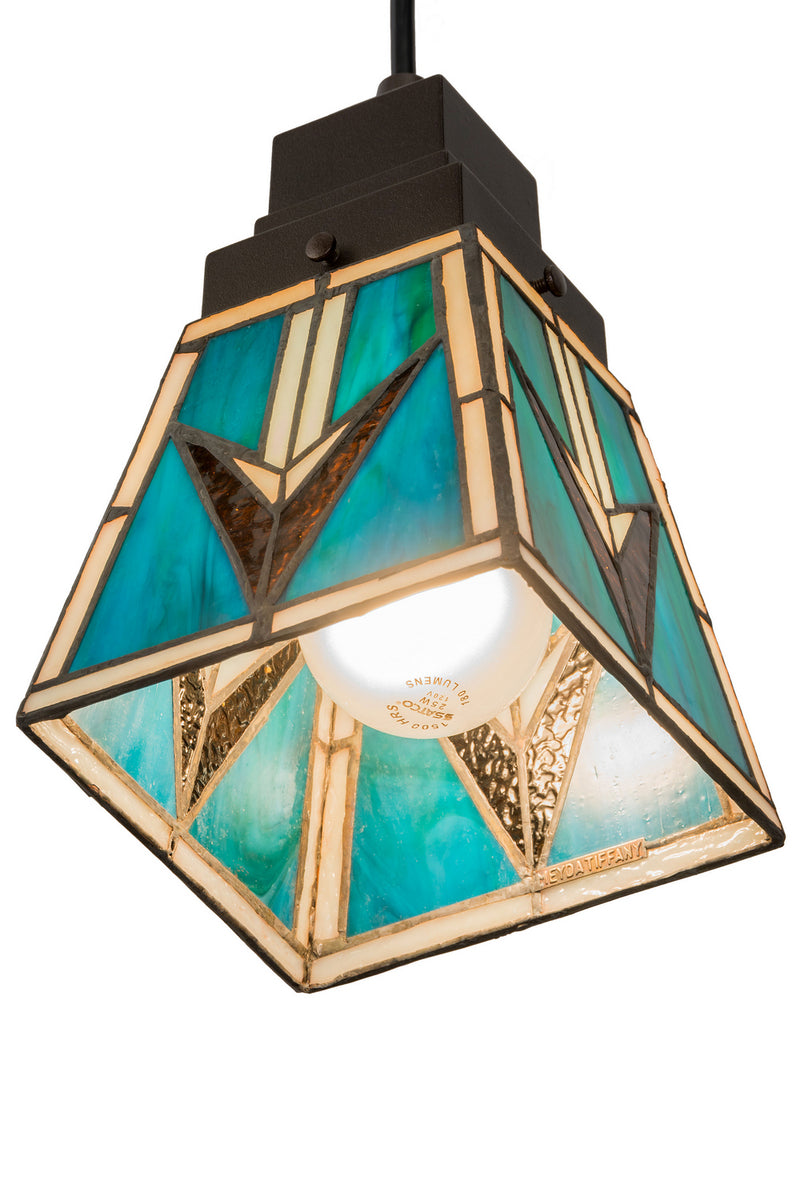 Meyda Tiffany 181346 One Light Mini Pendant, Ebna Amber Beige
