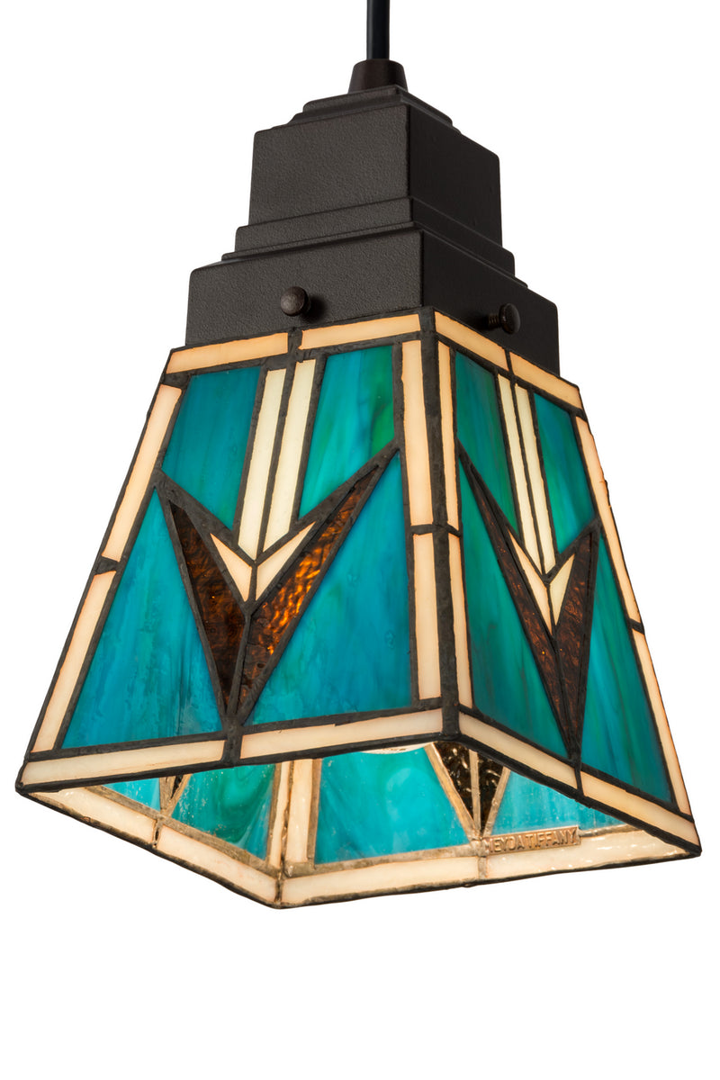 Meyda Tiffany 181346 One Light Mini Pendant, Ebna Amber Beige