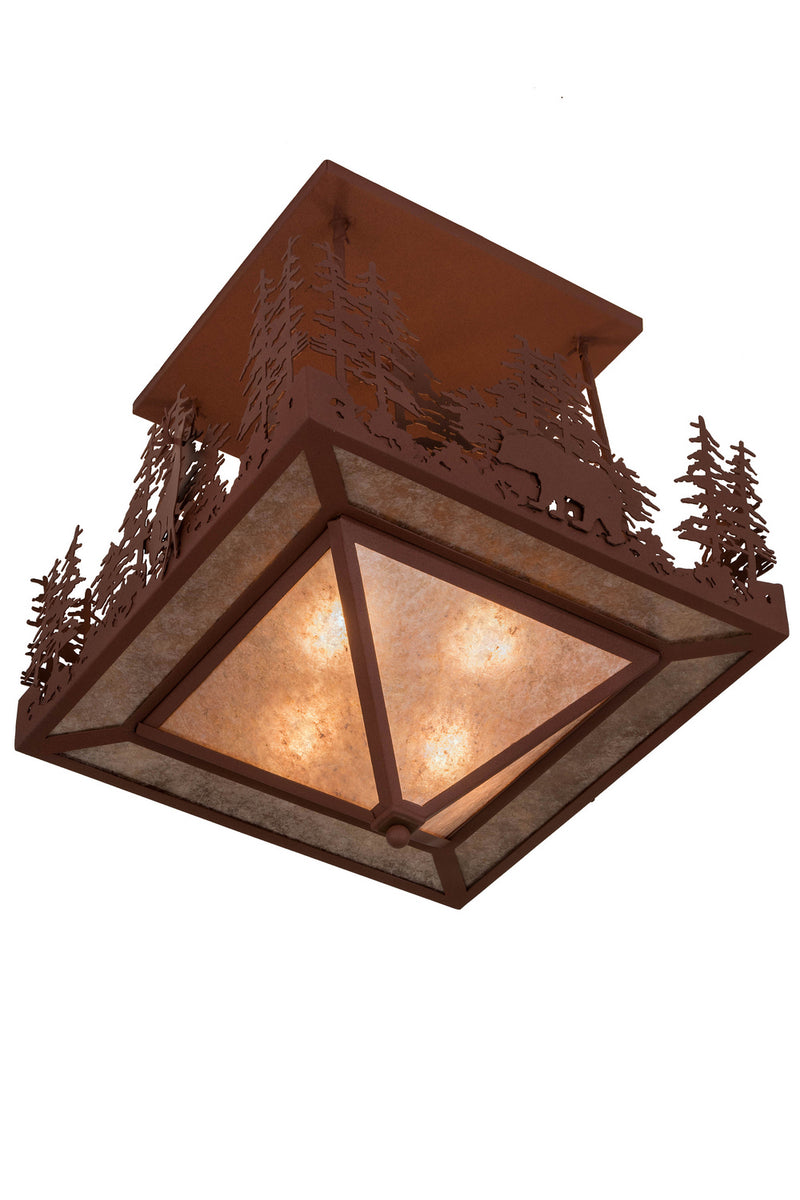 Meyda Tiffany 181393 Four Light Flushmount, Rust
