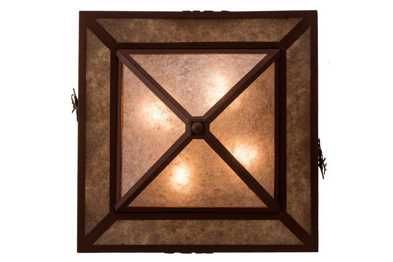 Meyda Tiffany 181393 Four Light Flushmount, Rust