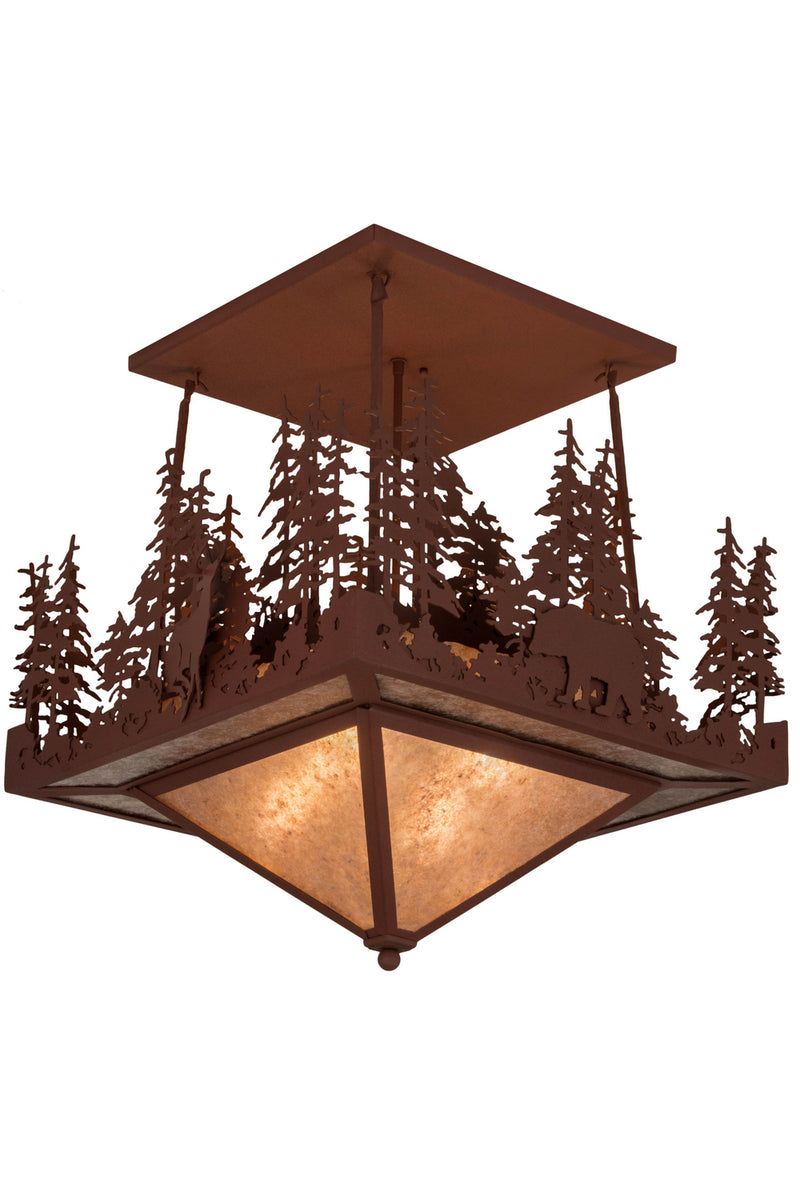 Meyda Tiffany 181393 Four Light Flushmount, Rust