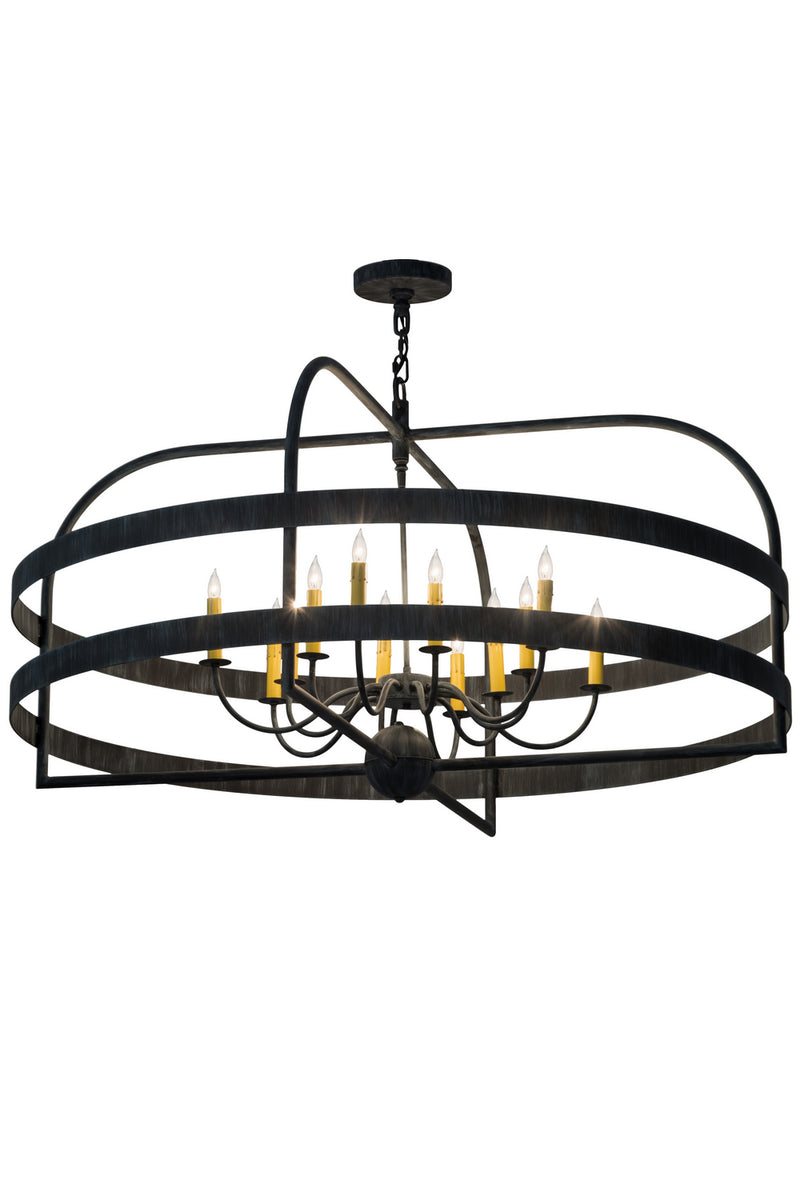 Meyda Tiffany 181457 12 Light Pendant, Antique Iron Gate