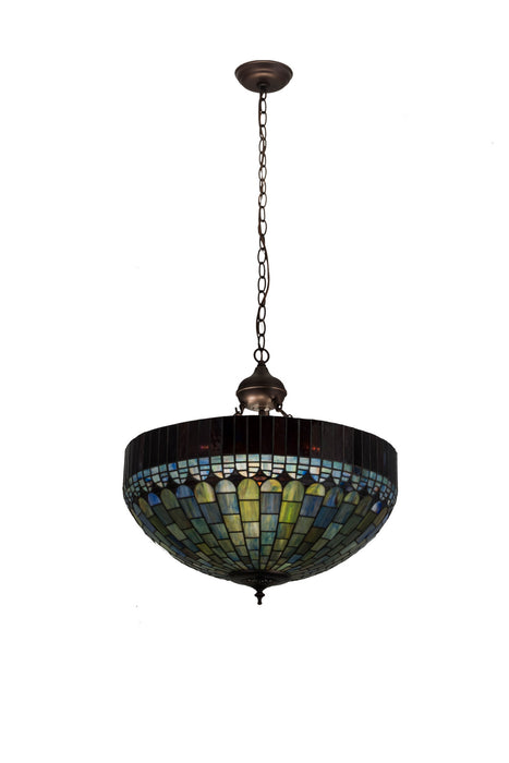 Meyda Tiffany 181495 Three Light Inverted Pendant, Mahogany Bronze