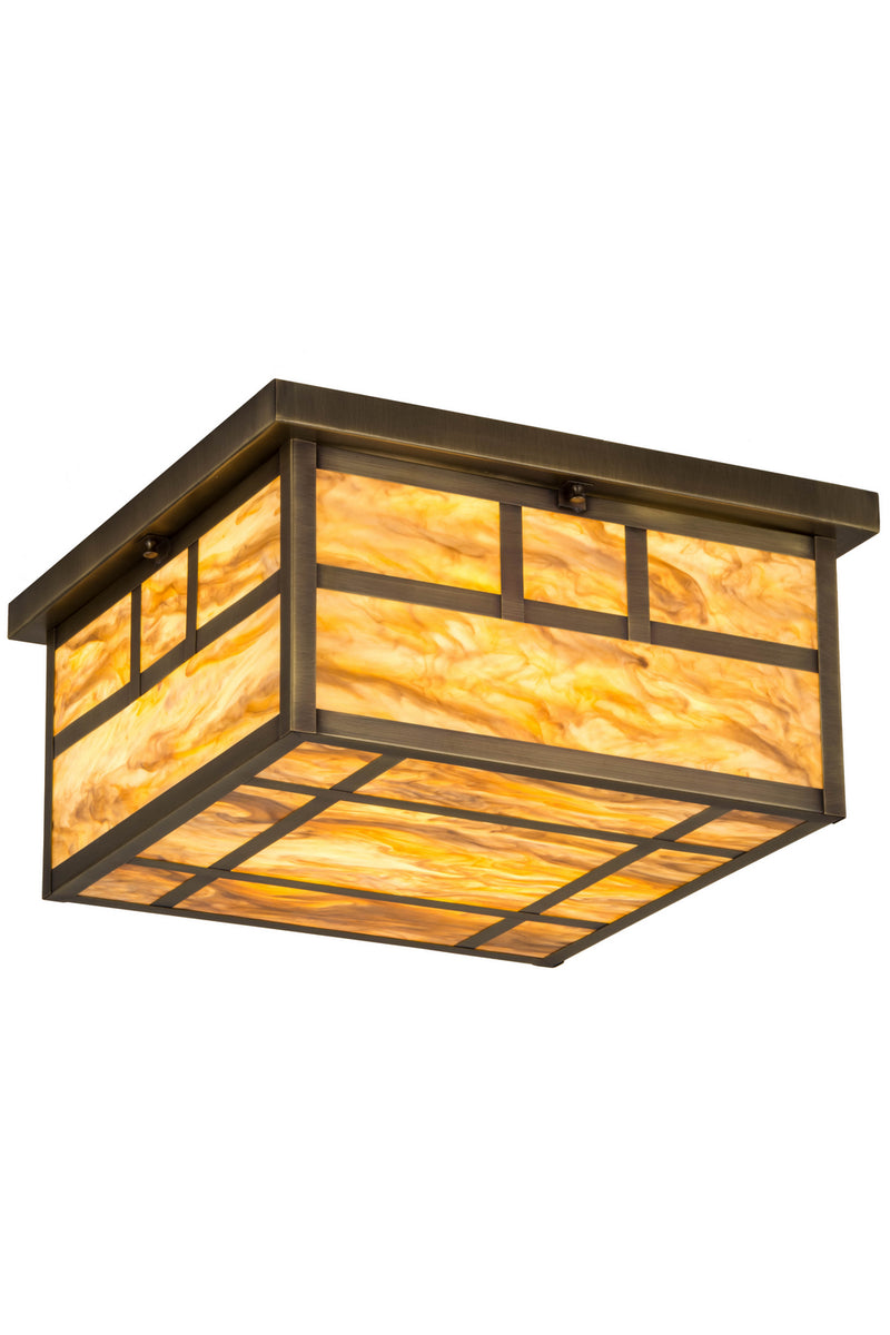 Meyda Tiffany 181575 Four Light Flushmount, Antique Brass