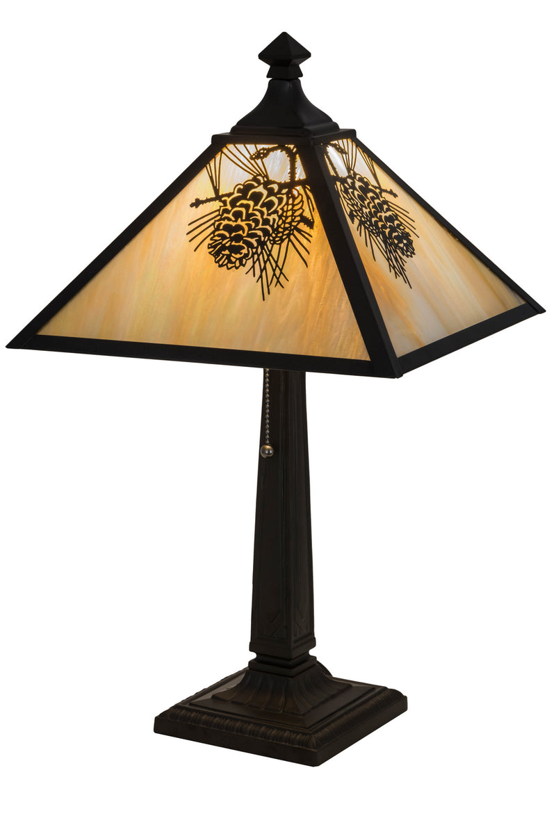 Meyda Tiffany 181590 One Light Table Lamp, Craftsman Brown
