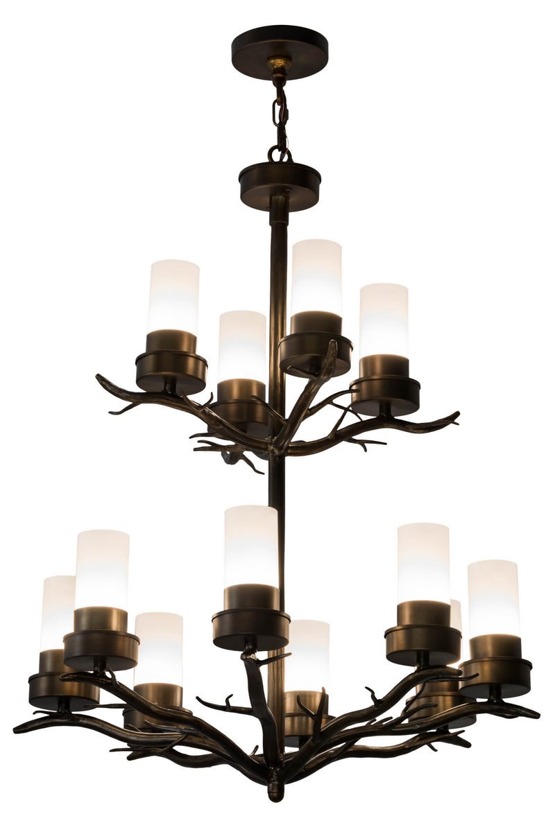 Meyda Tiffany 181607 12 Light Chandelier, Antique Copper