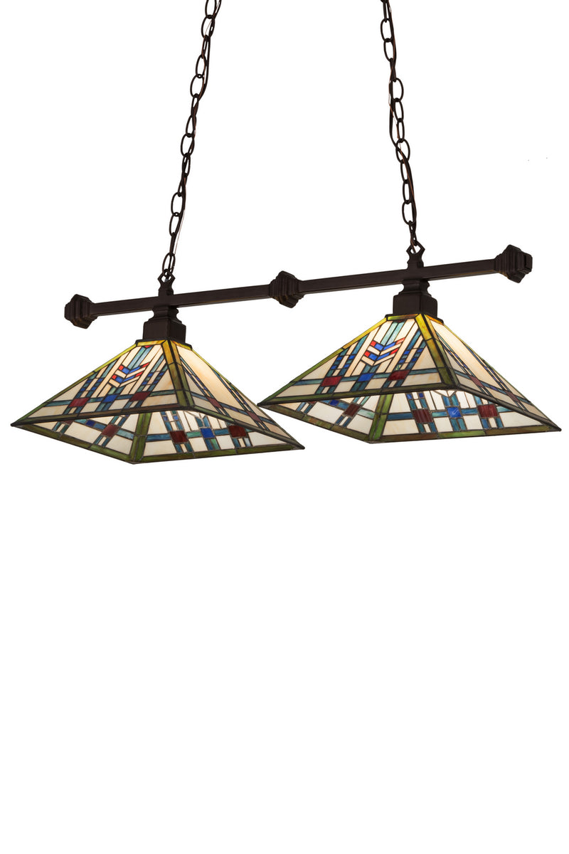 Meyda Tiffany 181723 Two Light Island Pendant, Mahogany Bronze