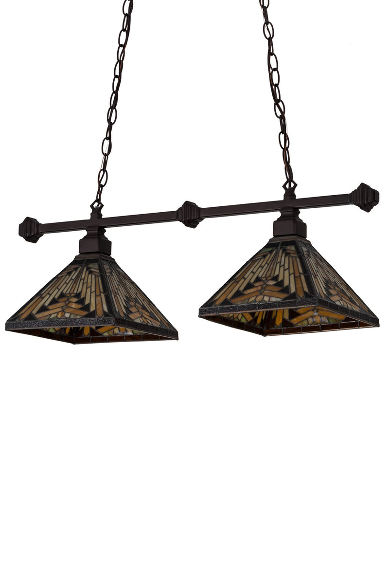 Meyda Tiffany 181816 Two Light Island Pendant, Mahogany Bronze