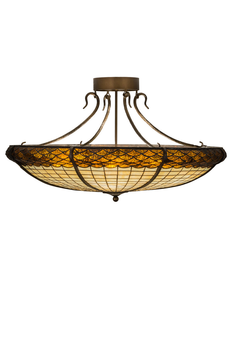 Meyda Tiffany 181915 Six Light Semi-Flushmount, Antique Copper