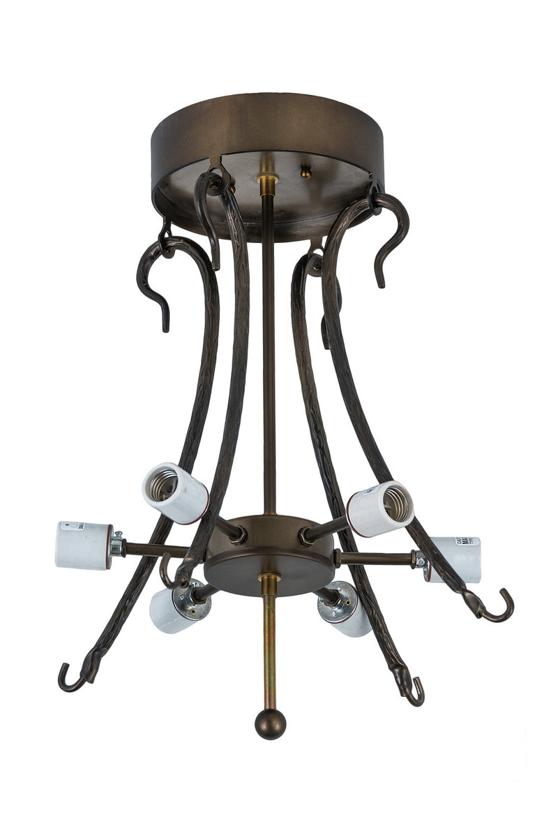 Meyda Tiffany 181915 Six Light Semi-Flushmount, Antique Copper