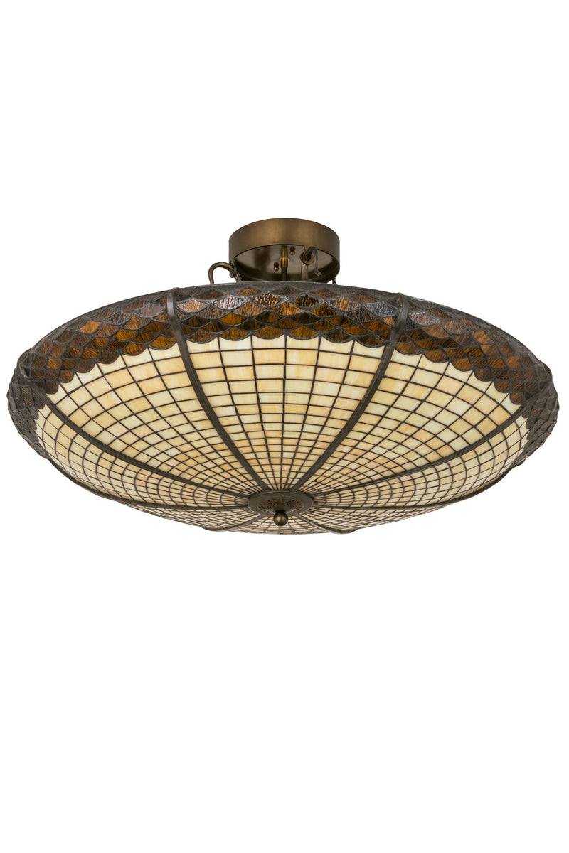 Meyda Tiffany 181915 Six Light Semi-Flushmount, Antique Copper