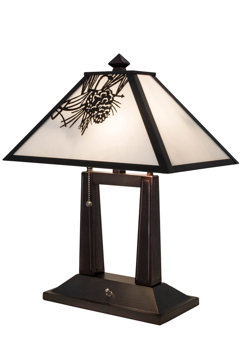 Meyda Tiffany 182011 Two Light Table Lamp, Craftsman Brown