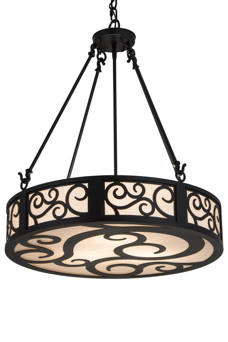 Meyda Tiffany 182048 Three Light Inverted Pendant, Textured Black